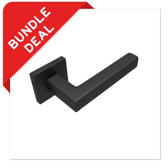 Sluitwerkpakketten met Deurkruk Squared 20 Regular Zwart